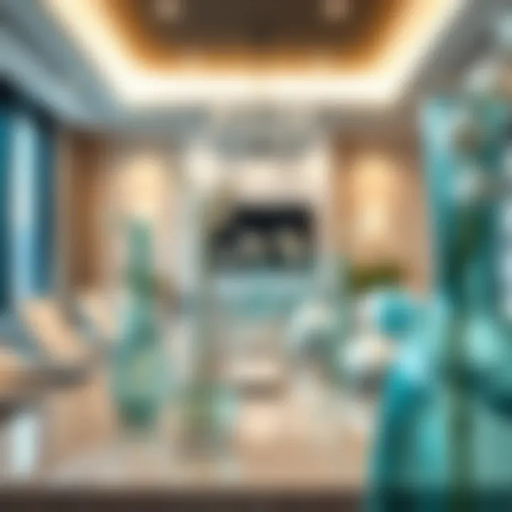 Sophisticated Meeting Room with Glass Vases A sophisticated meeting room adorned with glass vases