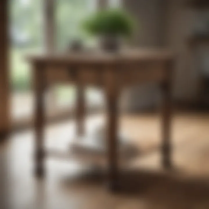 Elegant farmhouse end table set showcasing rustic design