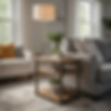 Modern farmhouse end tables in a chic living room