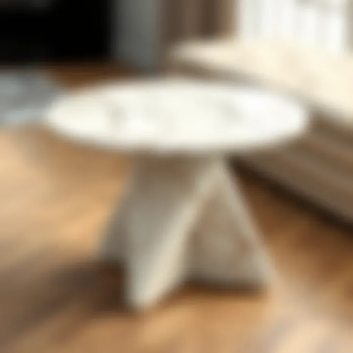 Artfully Designed Foldable Marble Table Artfully designed foldable marble table showcasing unique patterns