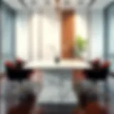 Elegant Foldable Marble Table in Modern Office Elegant foldable marble table in a modern office setting