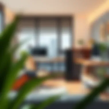 Ergonomic Workspace Design Contemporary workspace that prioritizes ergonomic design