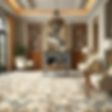 Luxurious ivory oriental rug showcasing intricate patterns