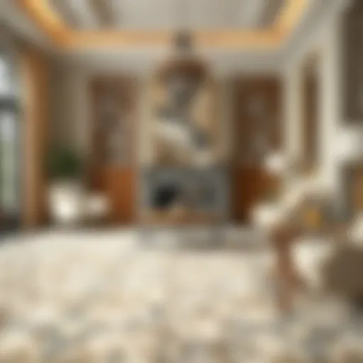 Luxurious ivory oriental rug showcasing intricate patterns