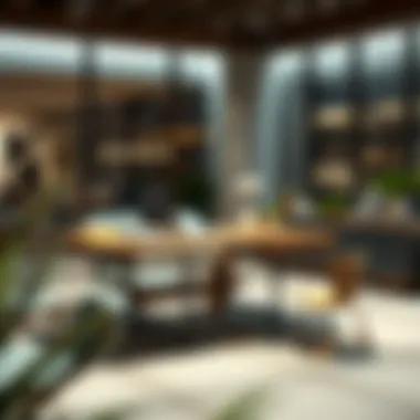 Modern lounge table design with ergonomic features