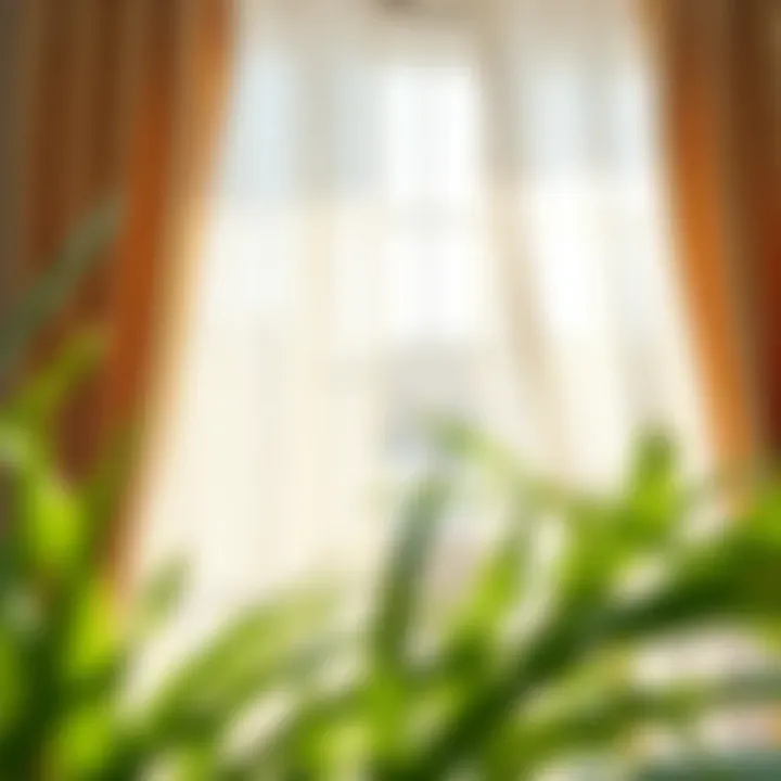 Natural Light and Sheer Fabrics Natural light filtering through patterned sheer fabrics