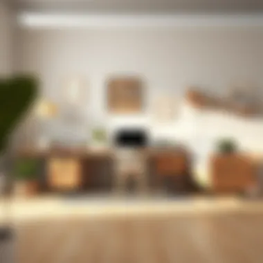 Functional workspace with Scandi style furniture