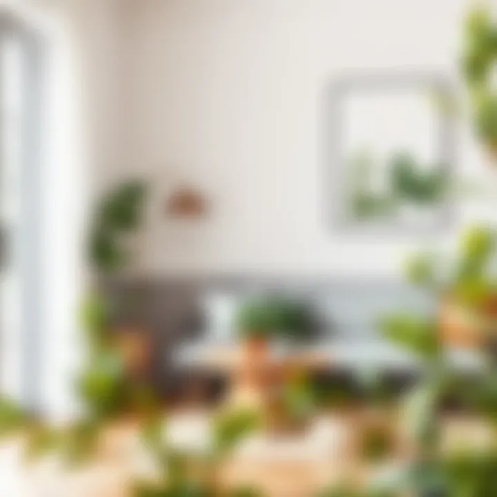 Natural wood and greenery in Scandinavian decor