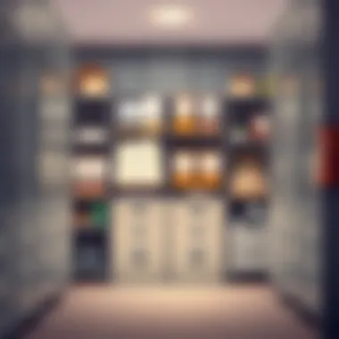 Optimized Office Storage for Enhanced Productivity Neatly organized office storage system featuring file cabinets and shelving.