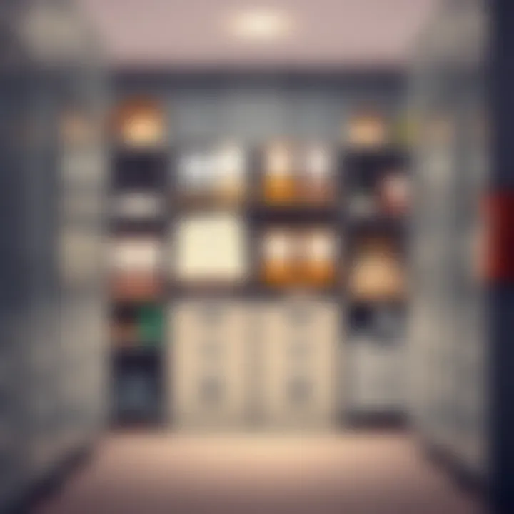 Optimized Office Storage for Enhanced Productivity Neatly organized office storage system featuring file cabinets and shelving.