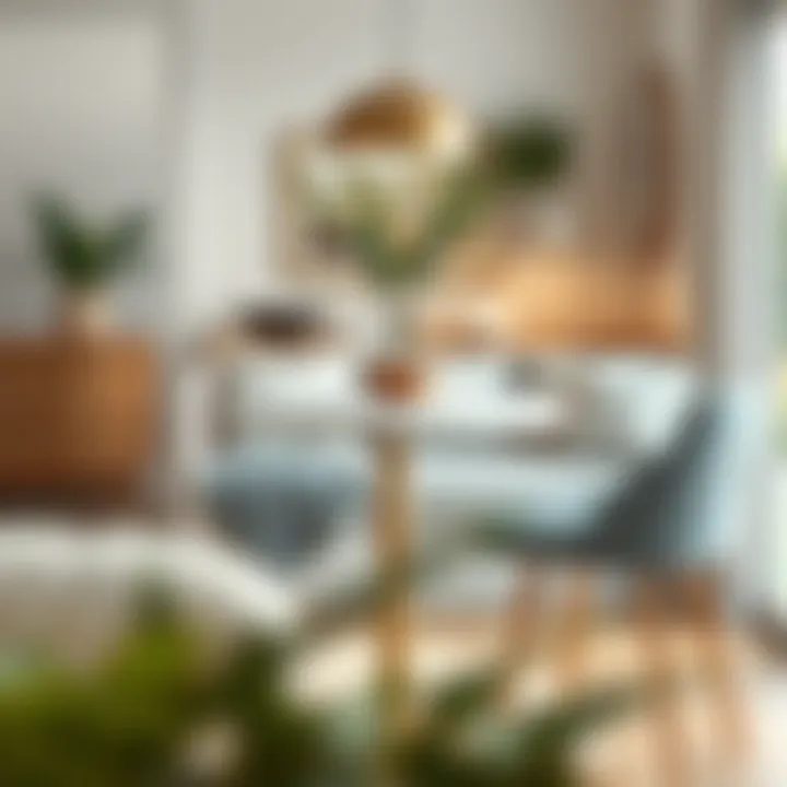 Functional round top bar table in a cozy home environment