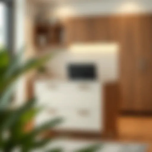 Modern Base Cabinet Design Elegant design of a modern base cabinet with drawers in an office setting