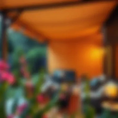 Elegant outdoor shade installation enhancing garden aesthetics