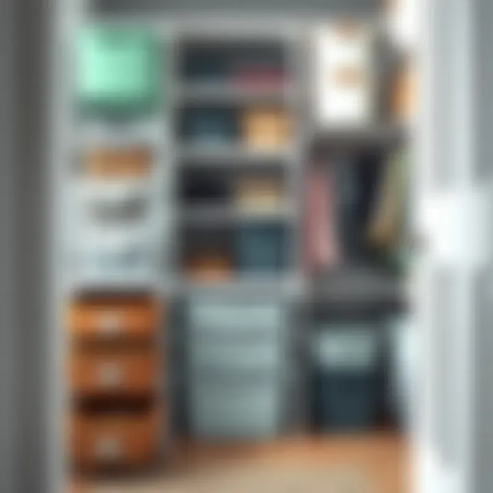 Organized closet showcasing diverse uses of plastic bins