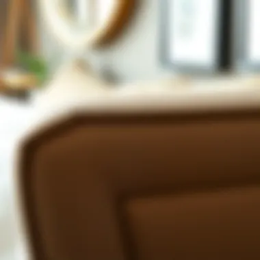 Craftsmanship: Fabric Detail of Wingback Headboard Close-up of luxurious fabric and stitching on a wingback headboard