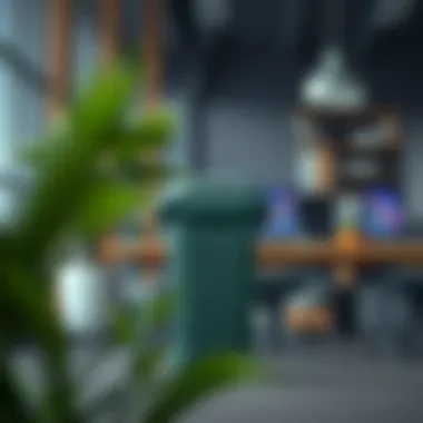 Sustainability Practices in Office Settings Illustration of sustainability practices in office waste management