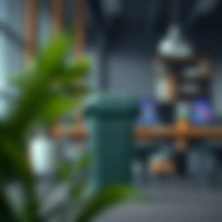 Sustainability Practices in Office Settings Illustration of sustainability practices in office waste management