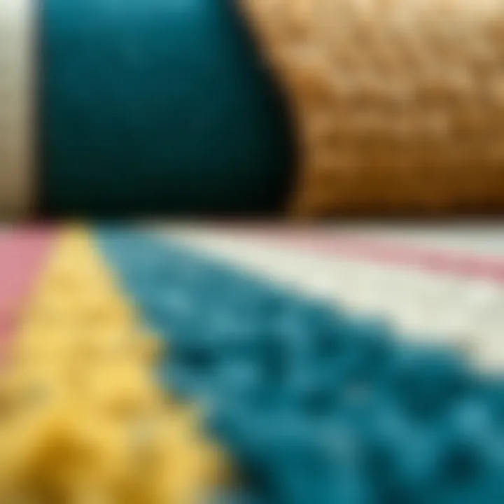 Diverse materials of area rugs showcasing texture and color