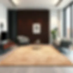 Elegant area rug complementing a modern office setting