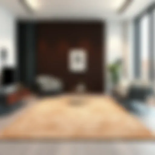 Elegant area rug complementing a modern office setting