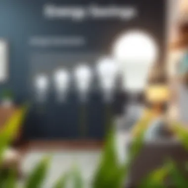 A chart illustrating the energy savings from using white light energy-saving bulbs