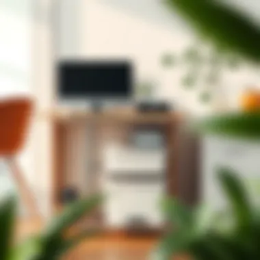 Maximizing Space with a Slim Storage Cart Efficient use of a slim storage cart in a clutter-free workspace