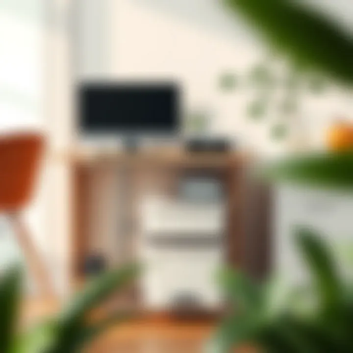 Maximizing Space with a Slim Storage Cart Efficient use of a slim storage cart in a clutter-free workspace