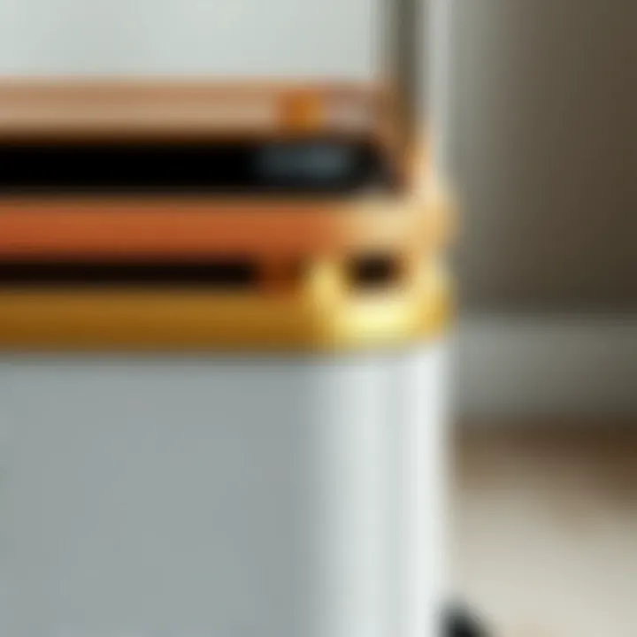 Material Detail of a Chic Slim Storage Cart Close-up of the sleek design and material of a slim storage cart