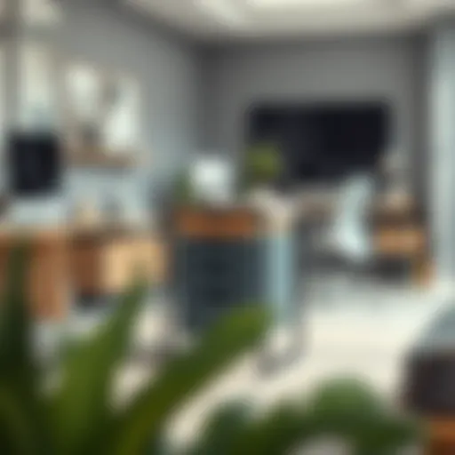 Modern Office Organization with a Slim Storage Solution Stylish four-inch slim storage cart in a modern office setting