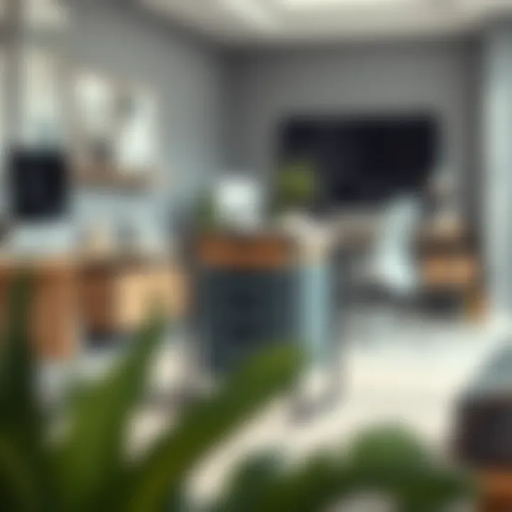 Modern Office Organization with a Slim Storage Solution Stylish four-inch slim storage cart in a modern office setting