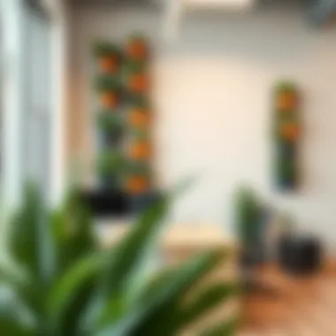 Office space enhanced by vertical wall planters