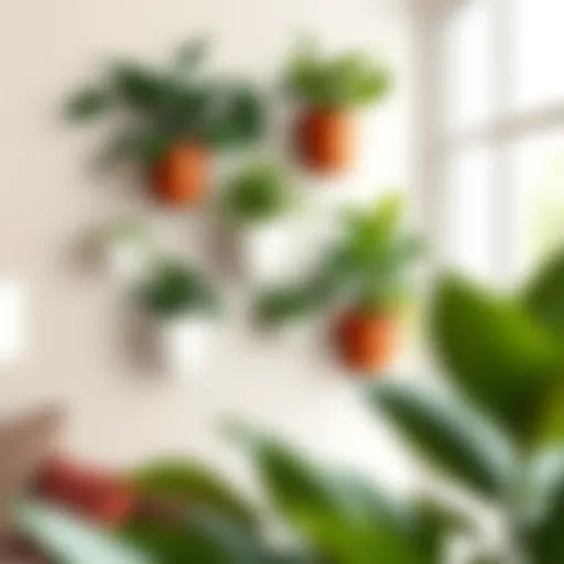 Stylish indoor wall planter showcasing a variety of greenery