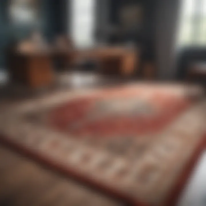 A well-designed workspace featuring an elegant area rug