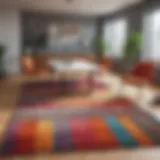 Vibrant color palette for rugs in a modern office setting