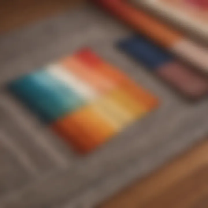 A selection of color swatches paired with various rug styles