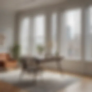 Stylish Installation of Sheer Window Panels in Office Stylishly installed embroidered sheer window panels in an office