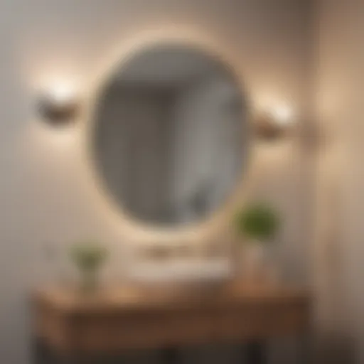 Harmonious Design of Vanity Light and Round Mirror Elegant vanity light fixture paired with a round mirror