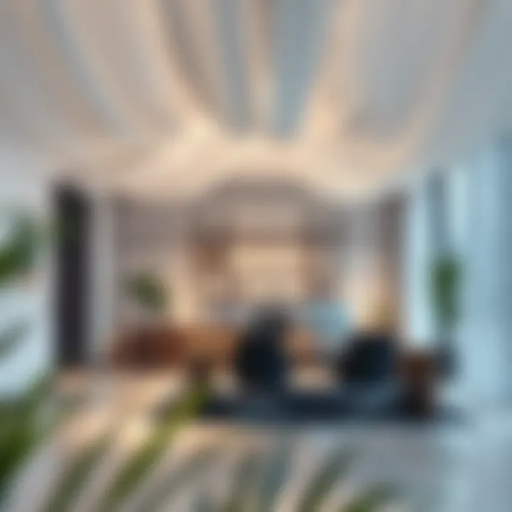 Versatile Applications of Sheer Curtain Canopies in Office Design A beautifully designed office showcasing various applications of sheer curtain canopies