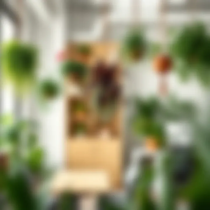 Different styles of hanging fake plants that blend seamlessly with modern office design