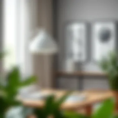 Complementing Minimalism with Style Target white lamp in a minimalist office decor