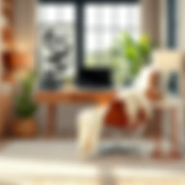 Elegant Office Space Enhancement Elegant office space with an off-white cotton throw adding warmth to a modern chair