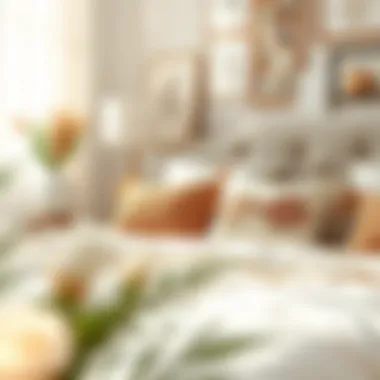 Stylish Bedroom Layering Stylish bedroom showcasing an off-white cotton throw layered with decorative pillows