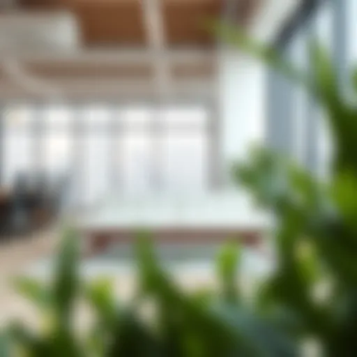 Stylish Low Bench Enhancing Office Aesthetics Stylish white low bench in a modern office environment