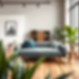 Modern office design featuring a stylish daybed couch frame