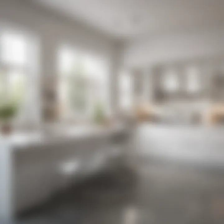 Beautifully designed workspace featuring white quartz countertops