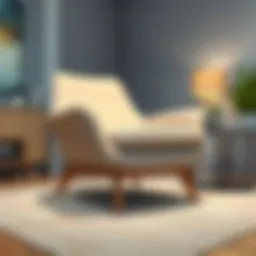 Modern lounge chair leg design with sleek lines