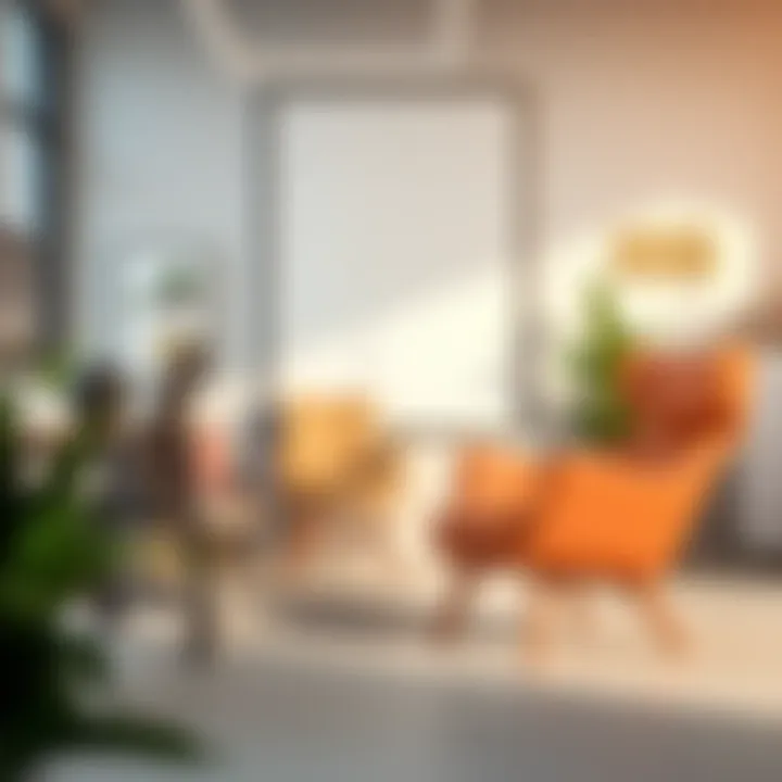 Comparing Lounge Chair Leg Styles in Workspaces Comparison of various lounge chair leg styles in a workspace