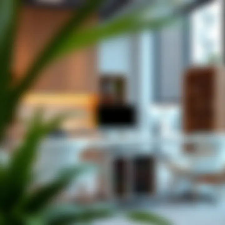 Innovative Integration of Wine Furniture in Modern Offices Contemporary workspace featuring integrated wine furniture